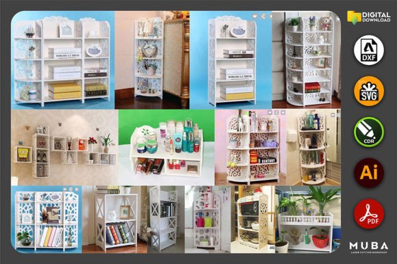50 Wooden Wall Shelf Rack Storage Svg Files for Laser Cut