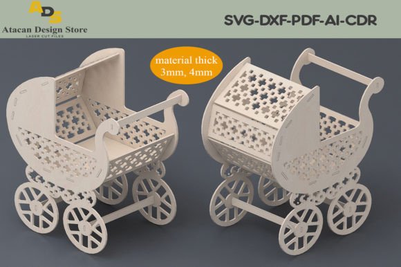 Carriage Baby Stroller Laser Cnc Files