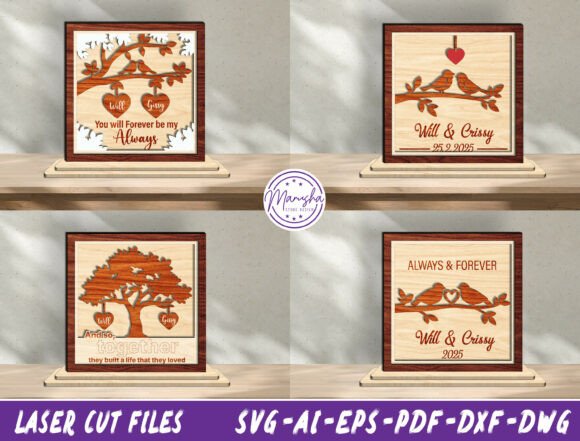 Couple Laser Cut File SVG Bundle for Romantic Keepsakes