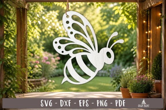 Cute Bee SVG Design for Laser Cut Ornaments