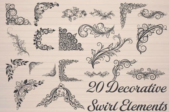 Elegant Decorative Swirl Elements for Timeless Designs