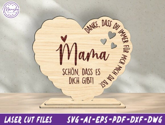 German Mother’s Day Sign Laser Cut File: A Heartfelt Design