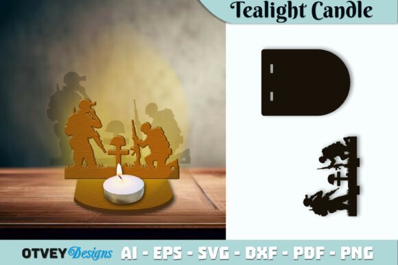 Memorial Soldier Tealight Candle Holder Design Asset