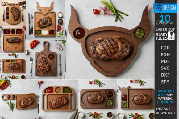Premium Steak Boards Laser Cut Bundle for BBQ Enthusiasts