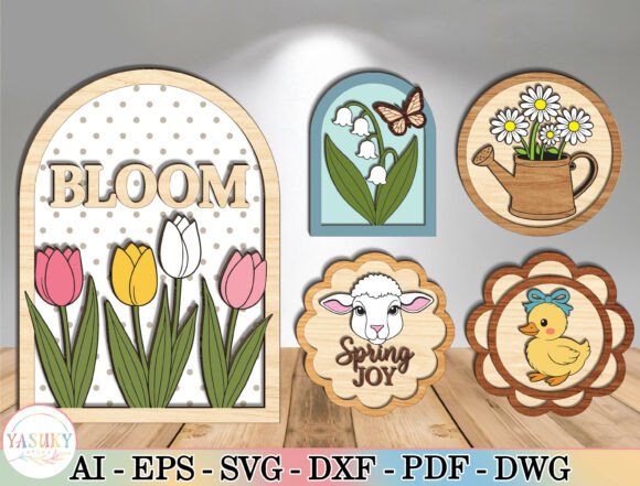 Spring Bloom Laser Cut File SVG Bundle
