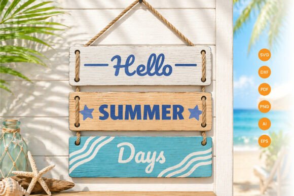 Summer Wall Decor Laser Cut SVG: Beach Vibes for Your Space